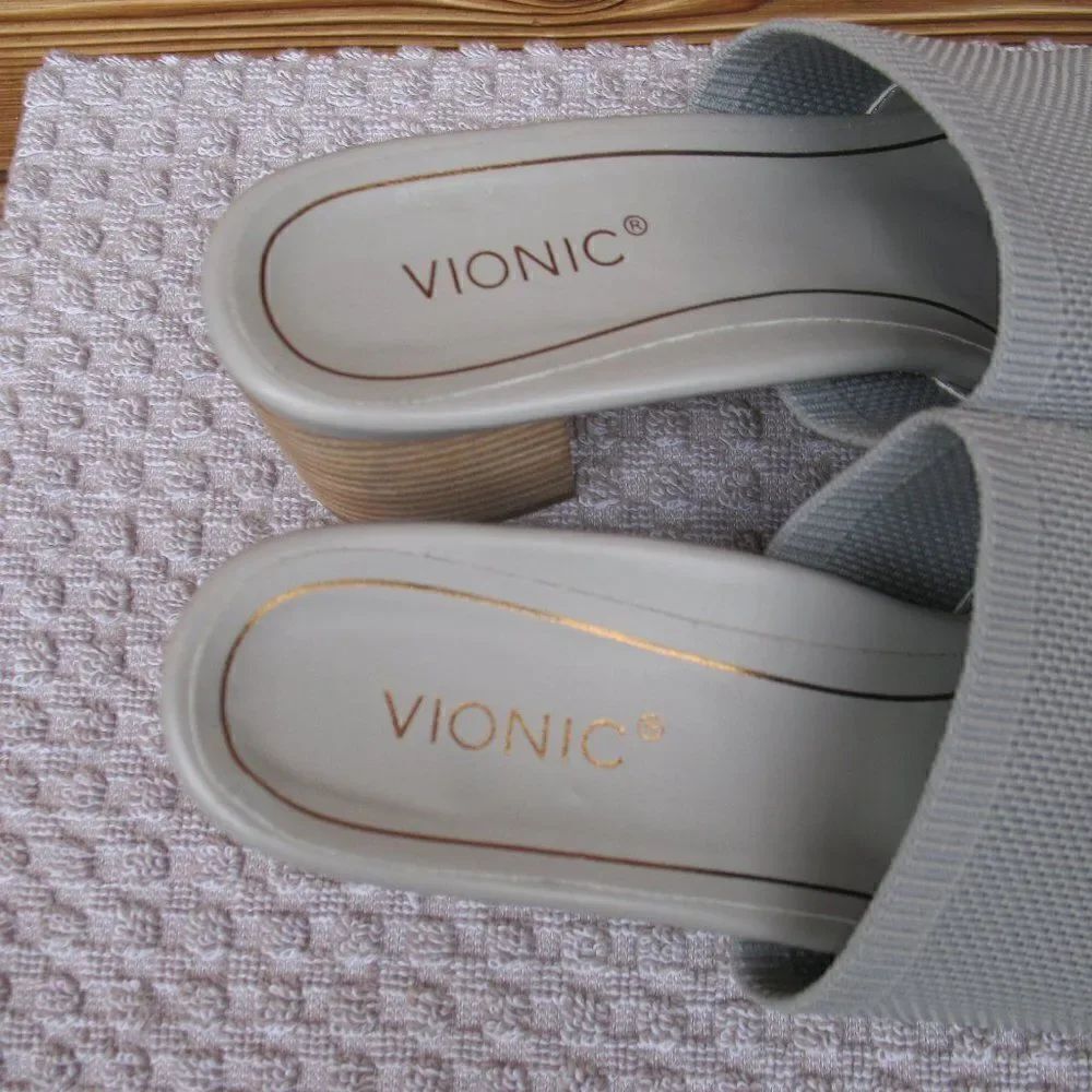 NWOB Vionic Fleur Slide Heeled Sandals - Picture 6 of 9